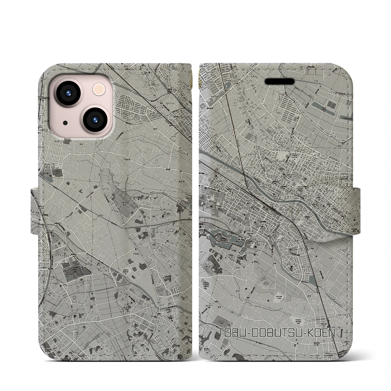 【東武動物公園(埼玉県)】地図柄iPhoneケース(手帳タイプ)