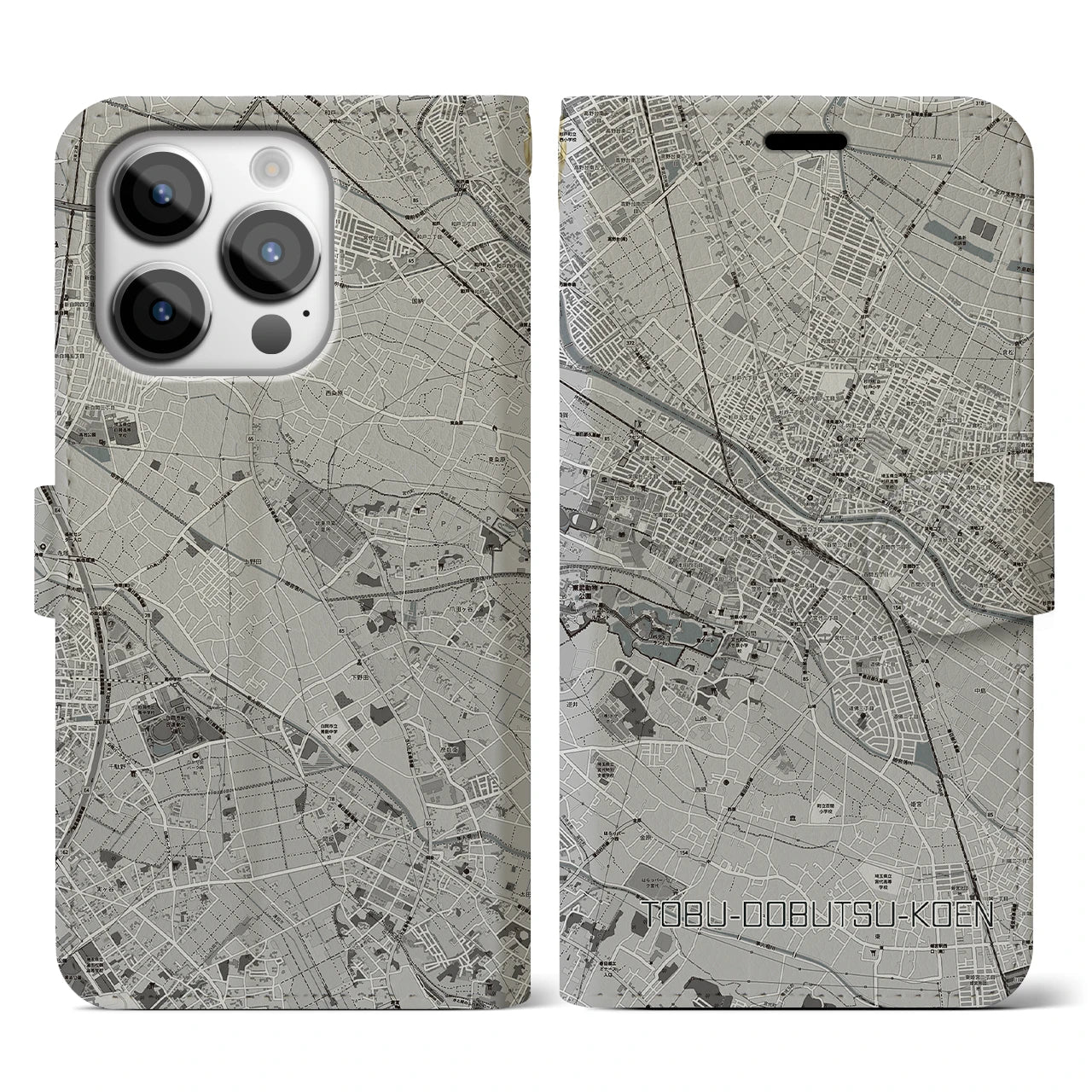 【東武動物公園(埼玉県)】地図柄iPhoneケース(手帳タイプ)