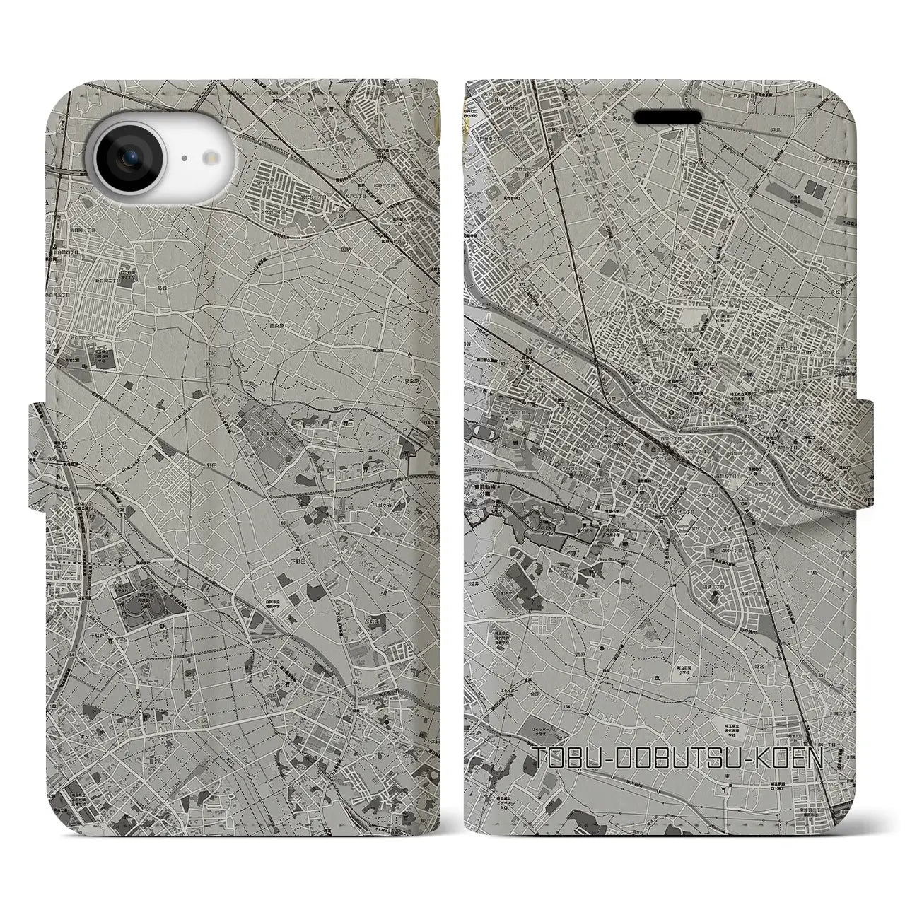 【東武動物公園(埼玉県)】地図柄iPhoneケース(手帳タイプ)