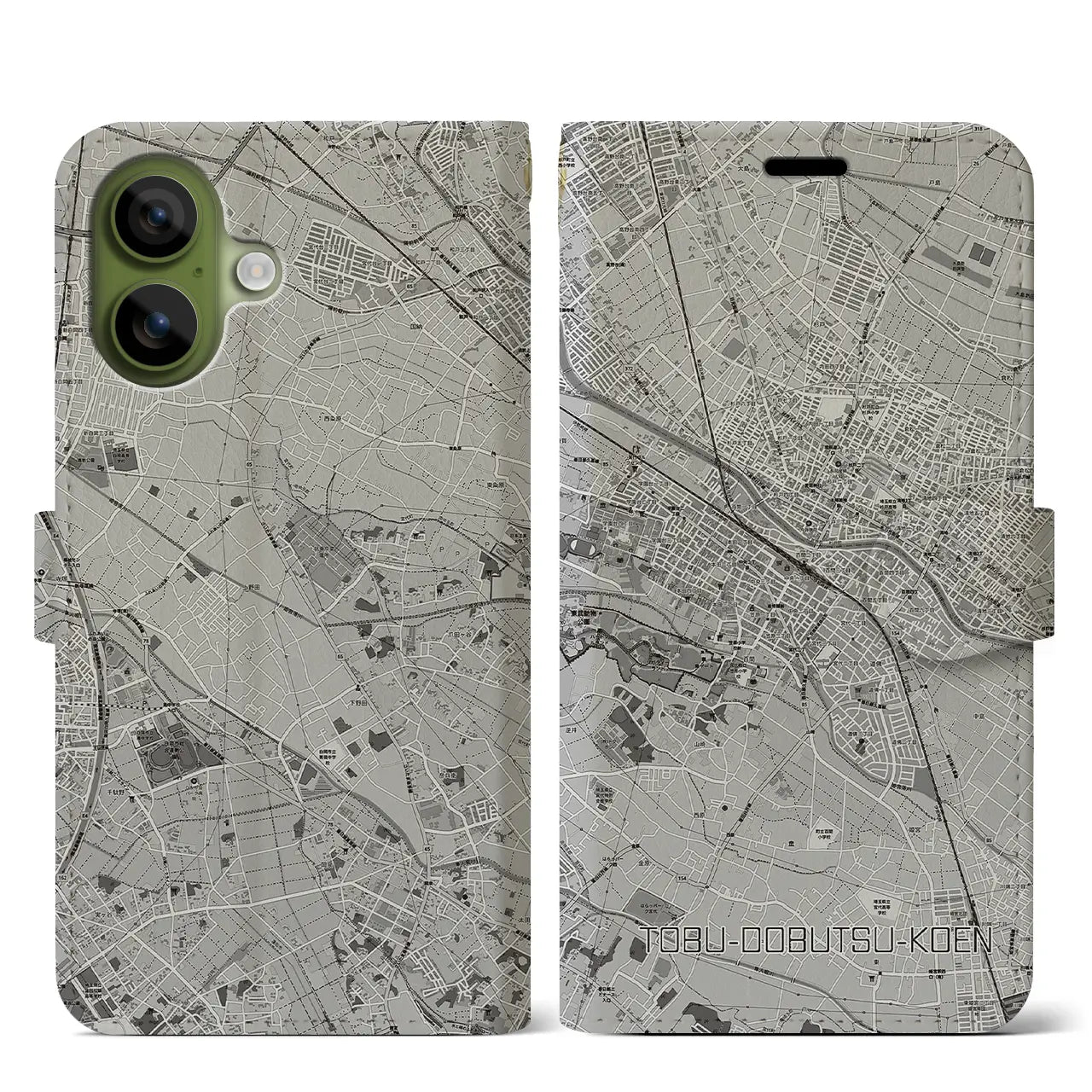 【東武動物公園(埼玉県)】地図柄iPhoneケース(手帳タイプ)