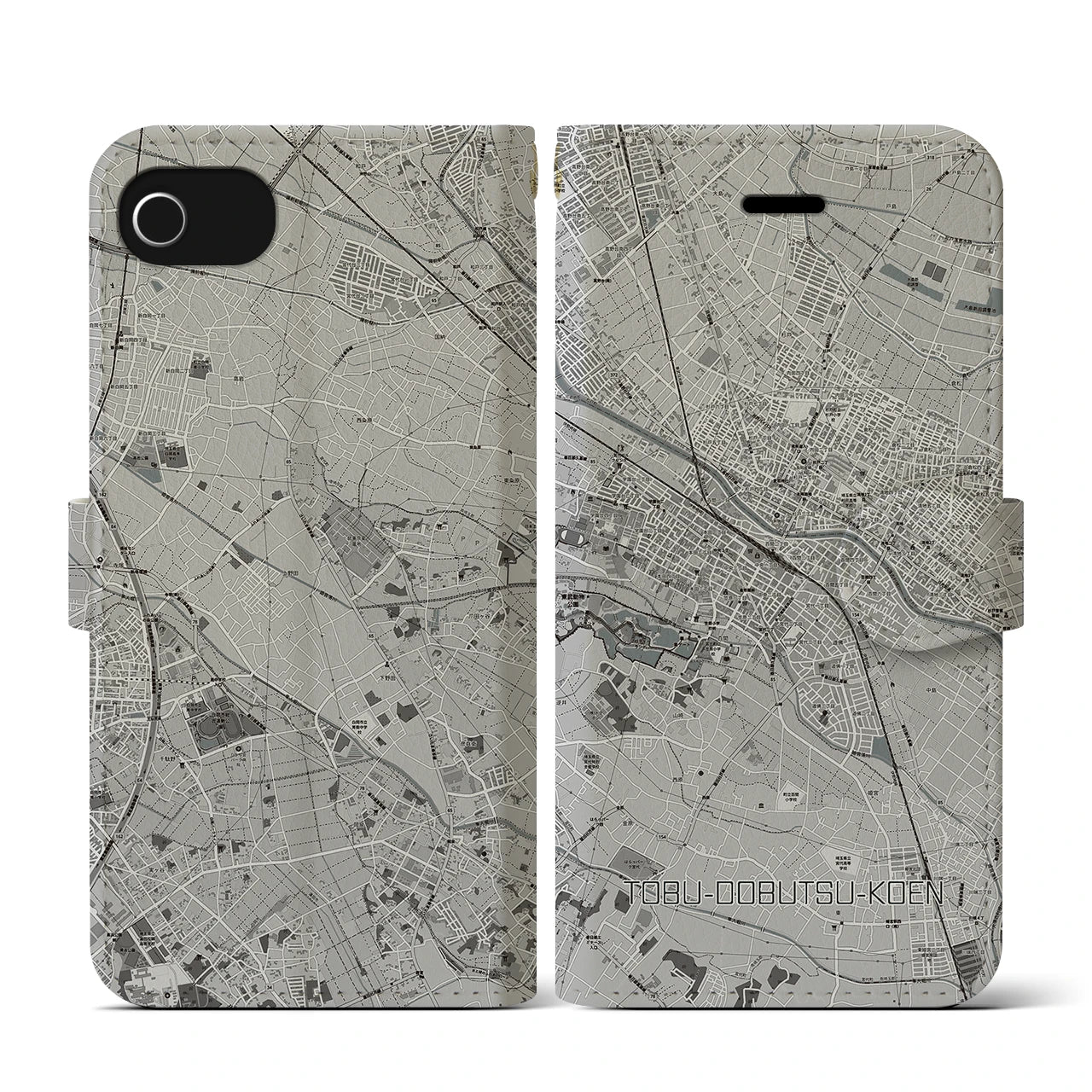 【東武動物公園(埼玉県)】地図柄iPhoneケース(手帳タイプ)