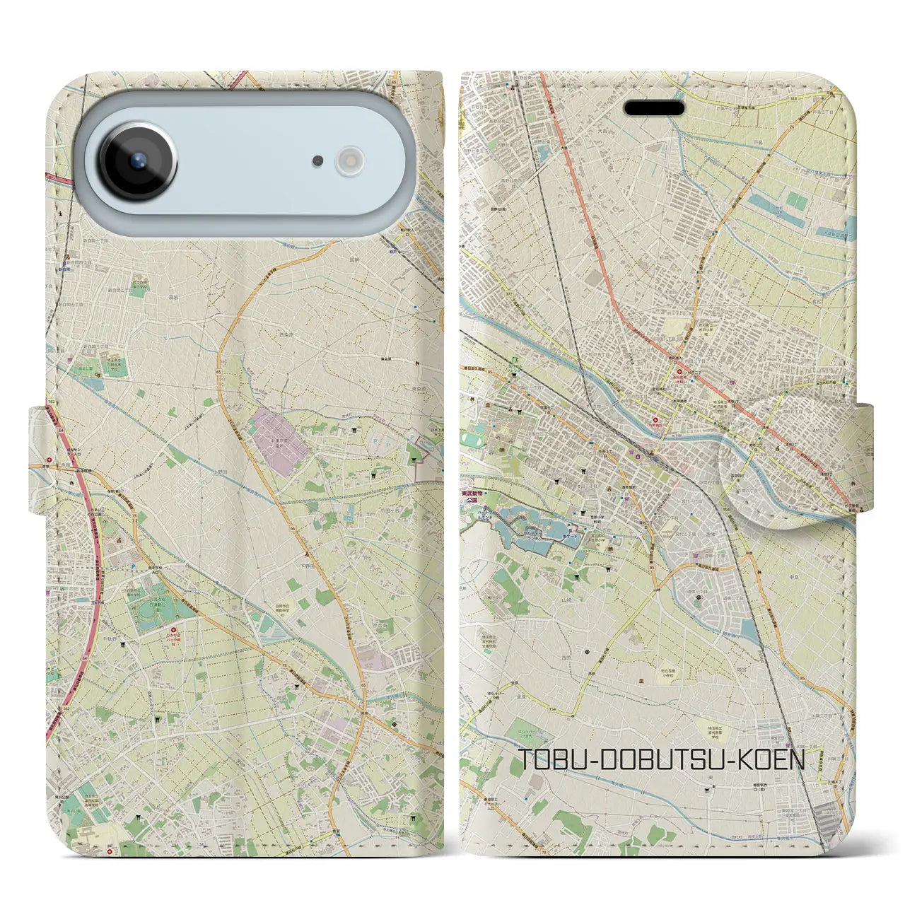 【東武動物公園(埼玉県)】地図柄iPhoneケース(手帳タイプ)