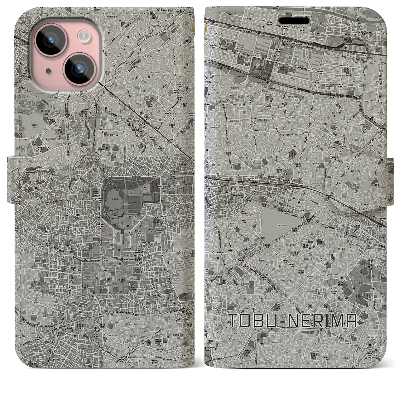 【東武練馬(東京都)】地図柄iPhoneケース(手帳タイプ)