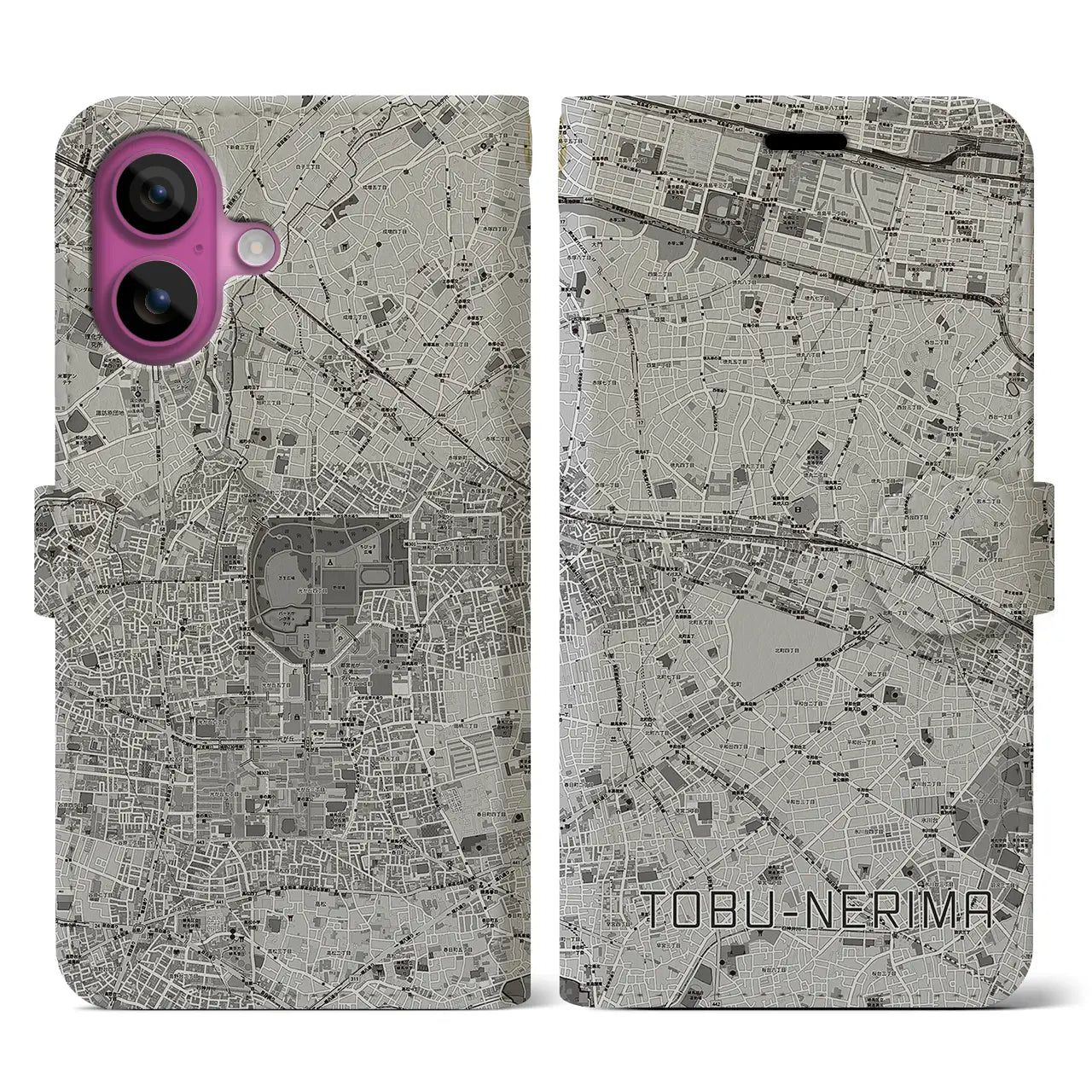 【東武練馬(東京都)】地図柄iPhoneケース(手帳タイプ)
