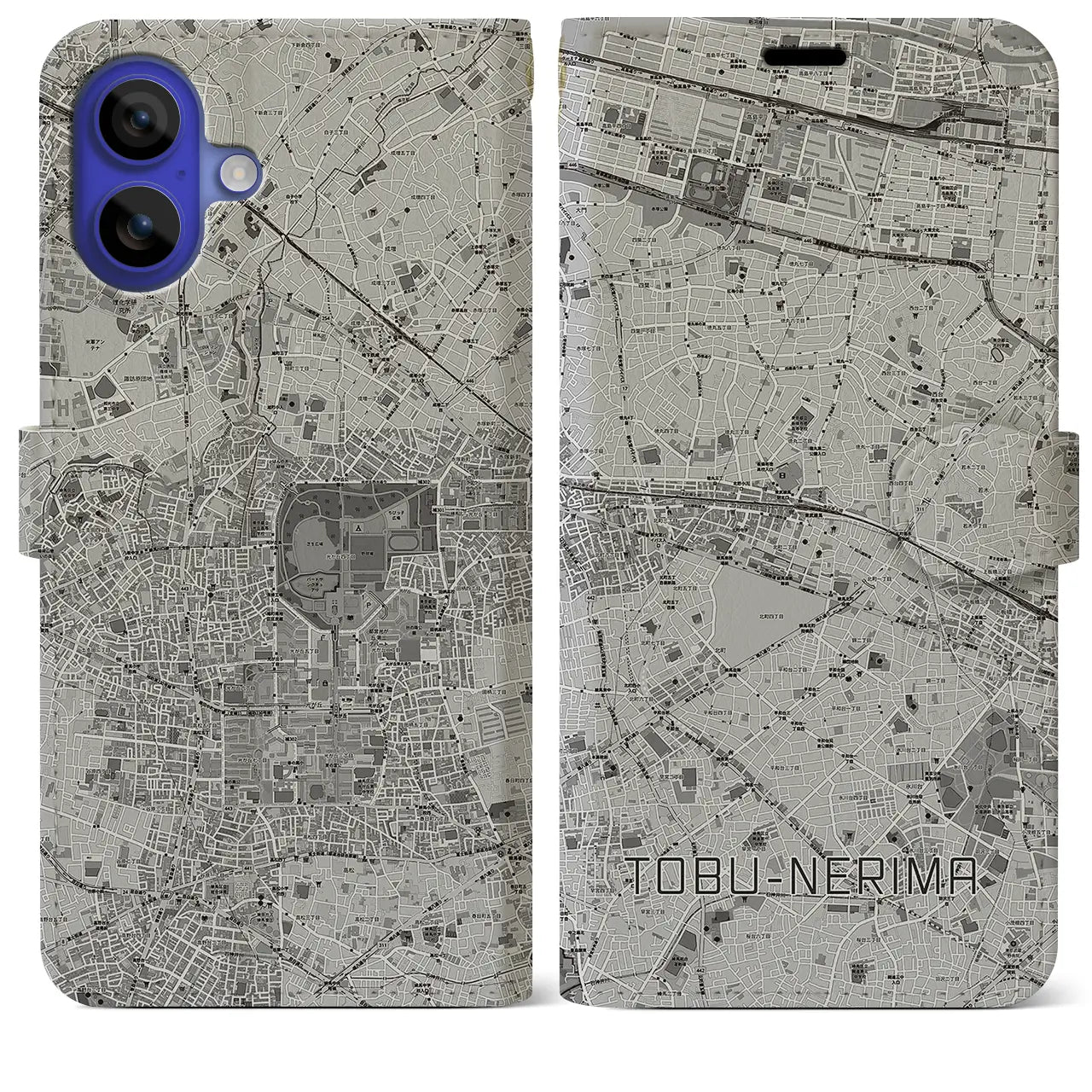 【東武練馬(東京都)】地図柄iPhoneケース(手帳タイプ)