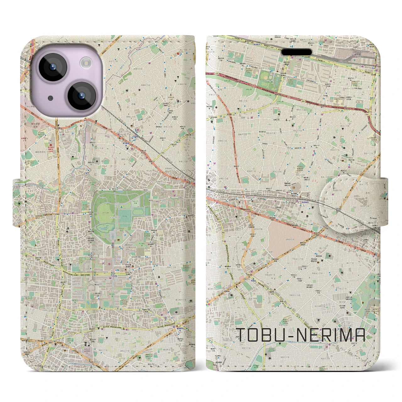 【東武練馬(東京都)】地図柄iPhoneケース(手帳タイプ)