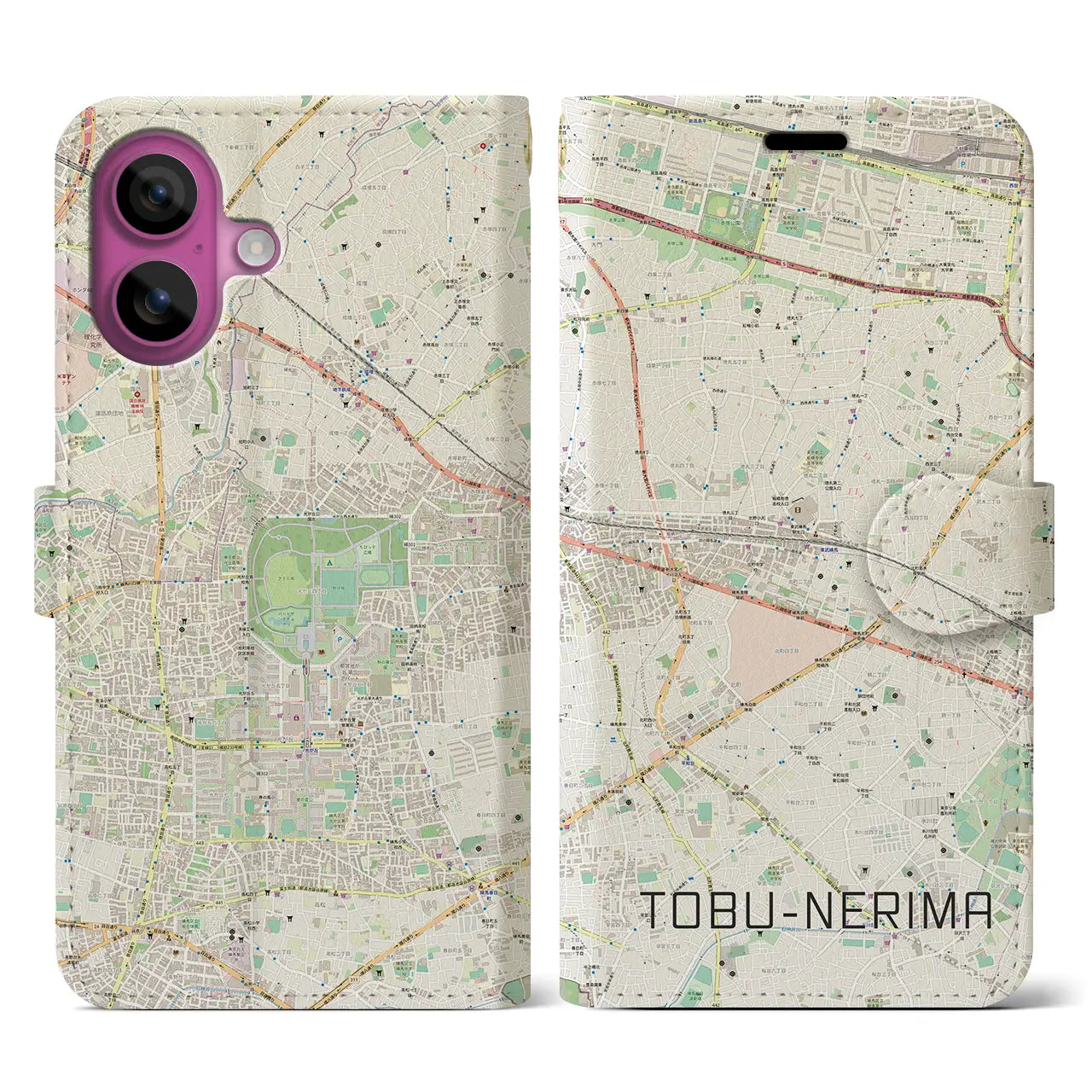 【東武練馬(東京都)】地図柄iPhoneケース(手帳タイプ)