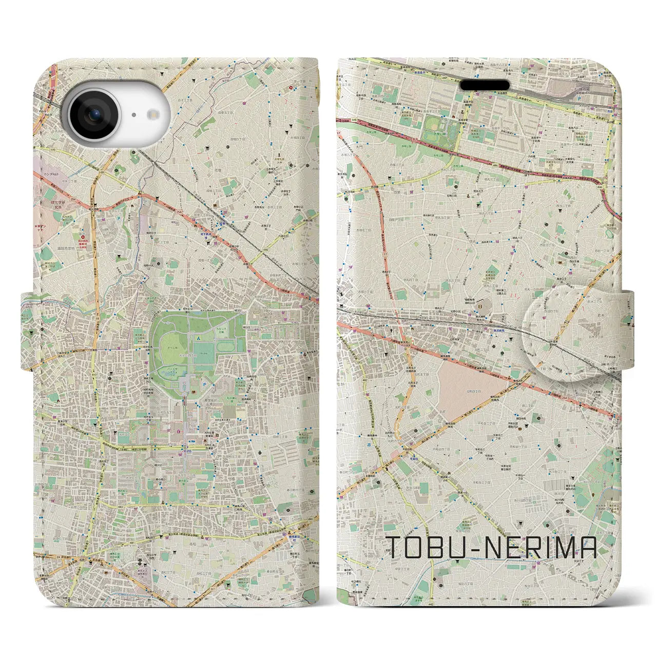 【東武練馬(東京都)】地図柄iPhoneケース(手帳タイプ)
