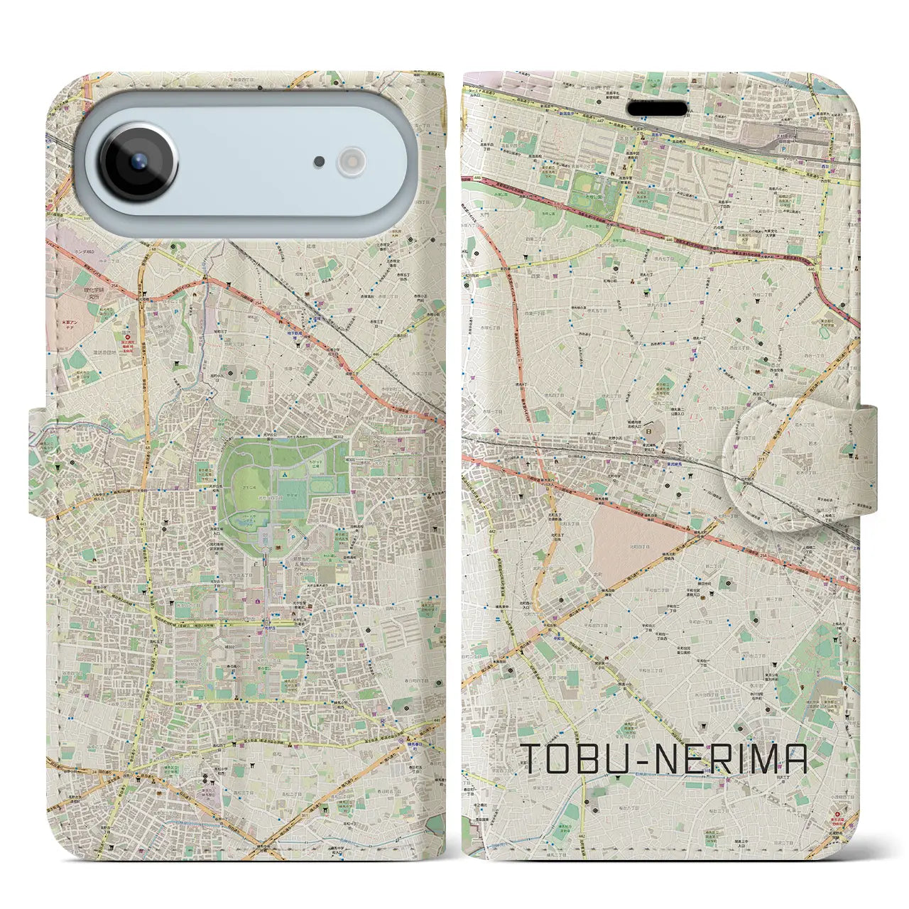 【東武練馬(東京都)】地図柄iPhoneケース(手帳タイプ)ナチュラル・iPhone 17 Pro Max 用