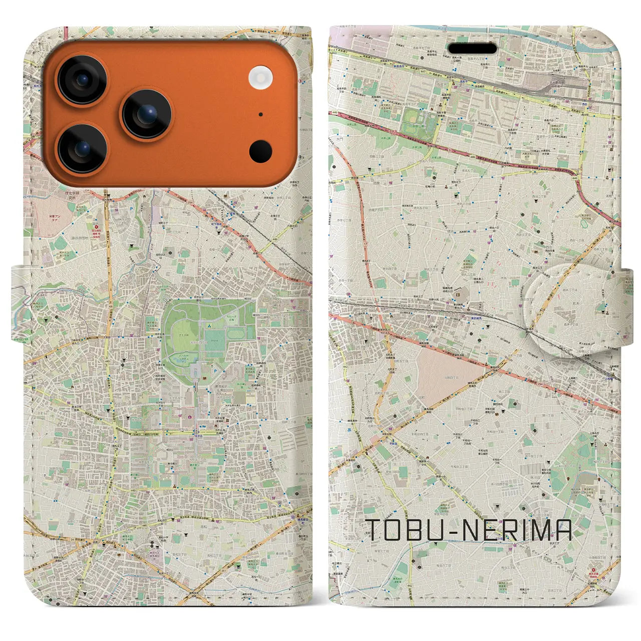 【東武練馬(東京都)】地図柄iPhoneケース(手帳タイプ)