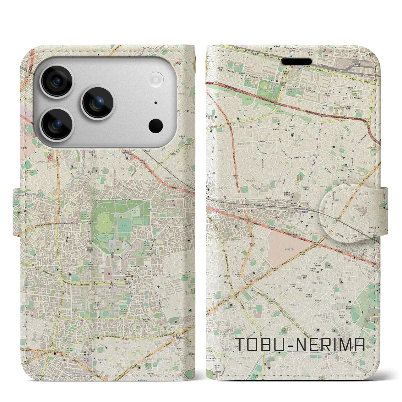 【東武練馬(東京都)】地図柄iPhoneケース(手帳タイプ)