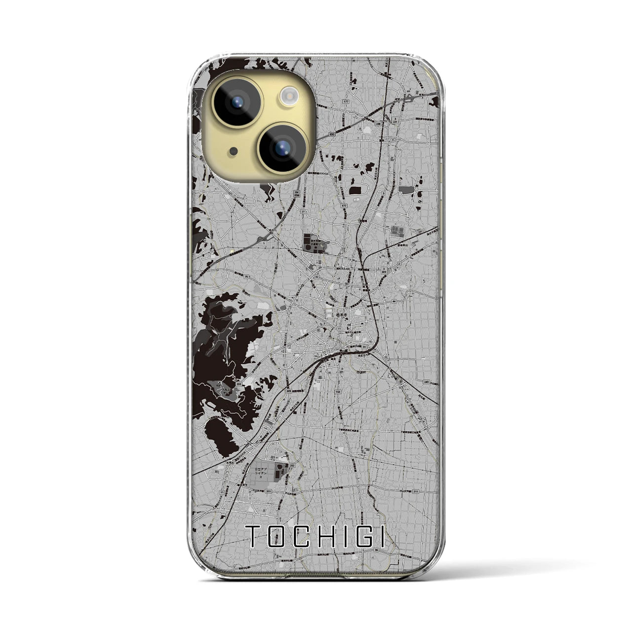 【栃木(栃木県)】地図柄iPhoneケース(クリアタイプ)