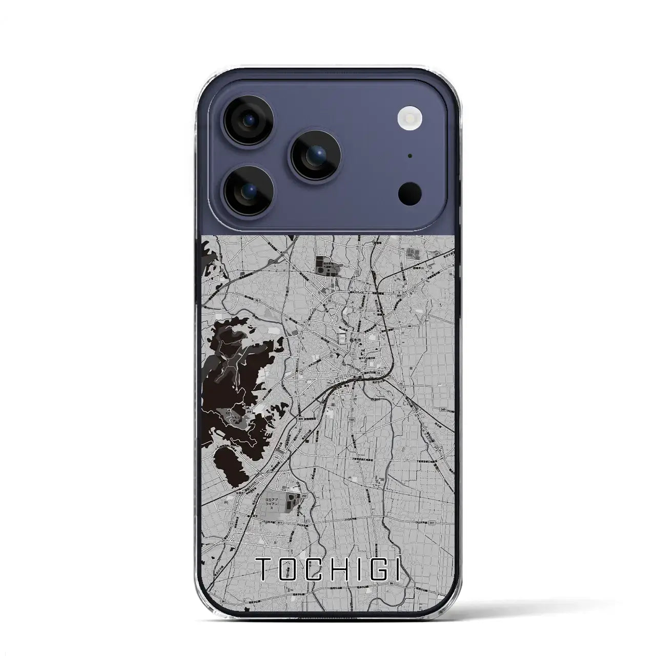 【栃木(栃木県)】地図柄iPhoneケース(クリアタイプ)モノトーン・iPhone 17 Pro Max 用