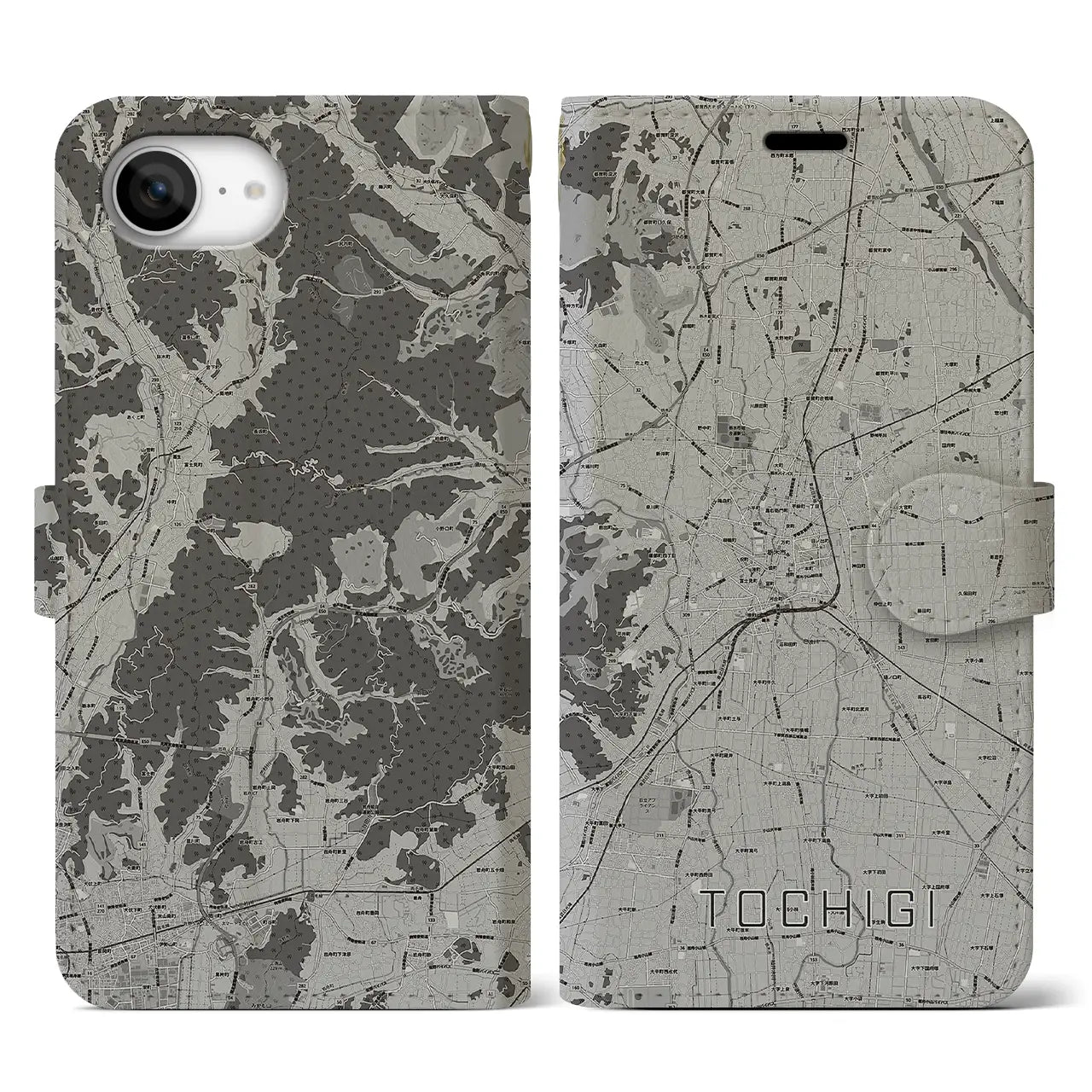 【栃木(栃木県)】地図柄iPhoneケース(手帳タイプ)