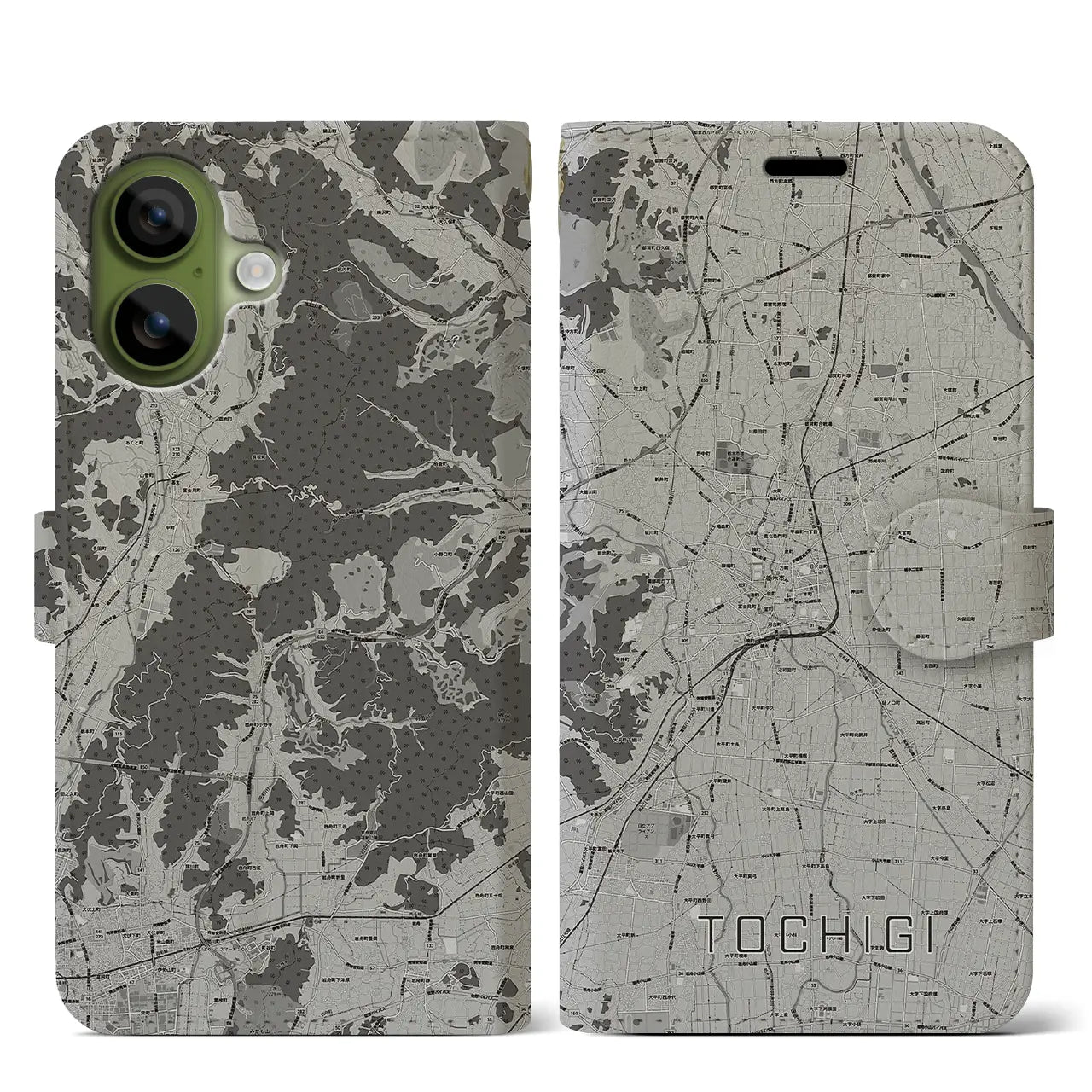 【栃木(栃木県)】地図柄iPhoneケース(手帳タイプ)