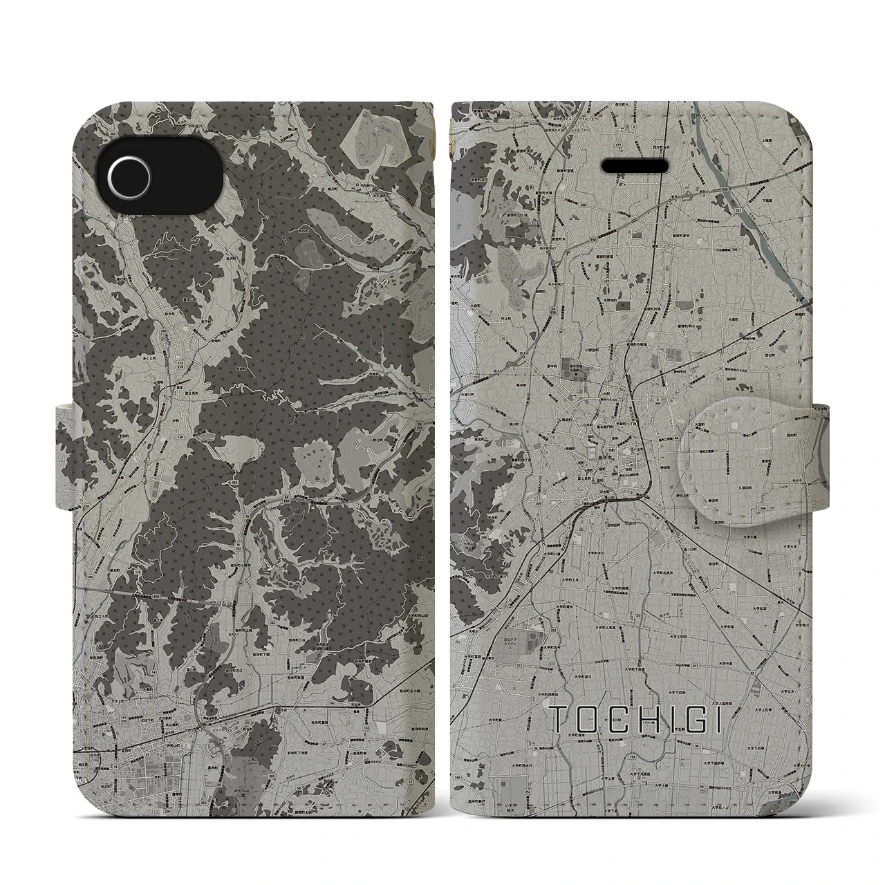 【栃木(栃木県)】地図柄iPhoneケース(手帳タイプ)