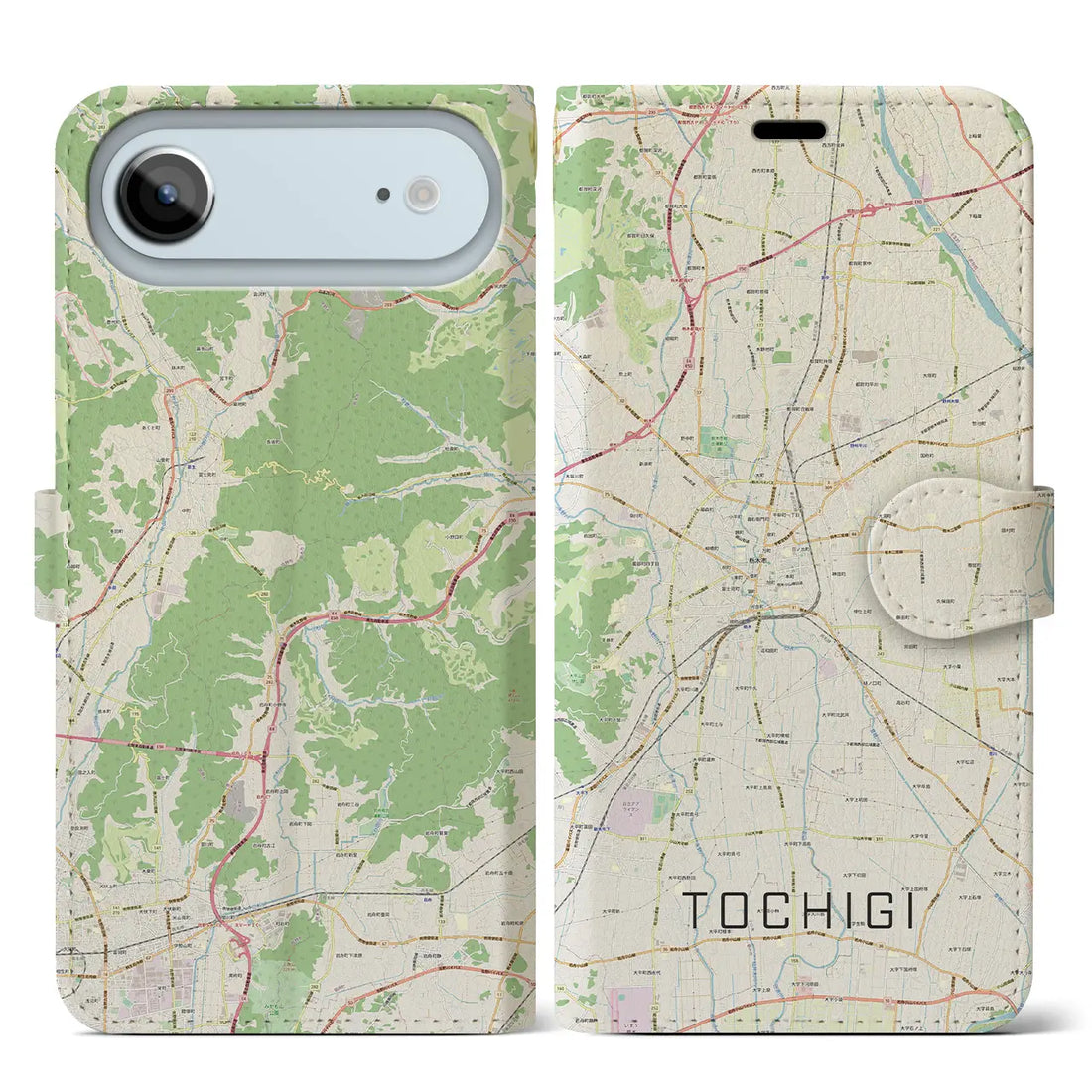 【栃木(栃木県)】地図柄iPhoneケース(手帳タイプ)ナチュラル・iPhone 17 Pro Max 用