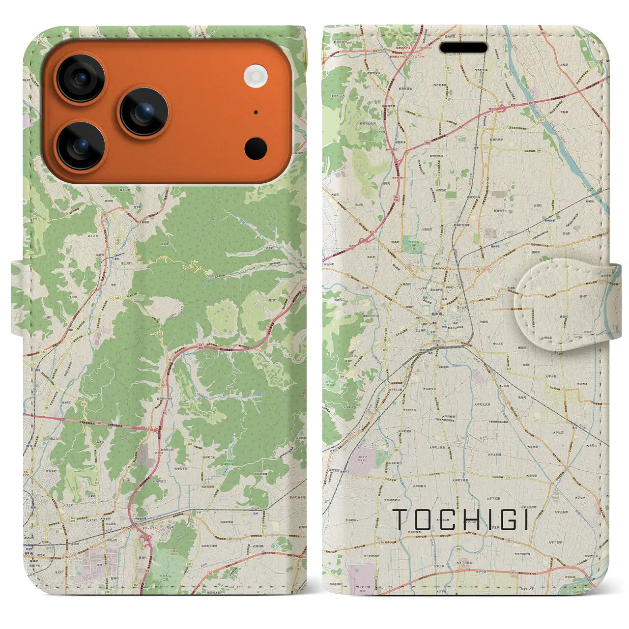 【栃木(栃木県)】地図柄iPhoneケース(手帳タイプ)