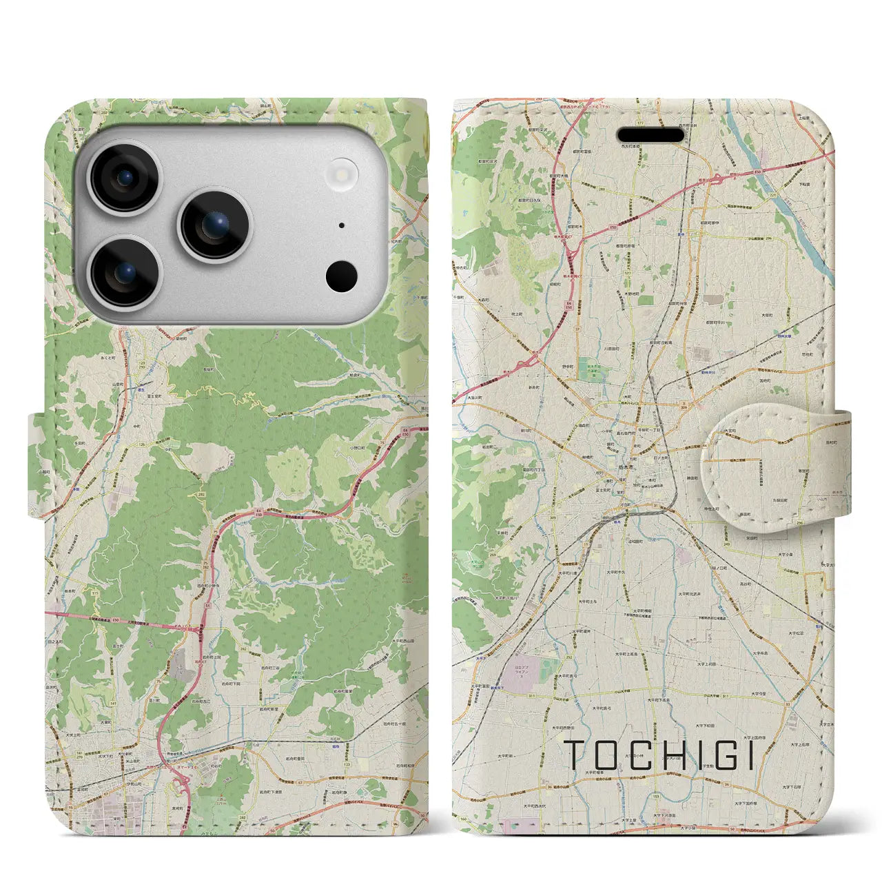 【栃木(栃木県)】地図柄iPhoneケース(手帳タイプ)