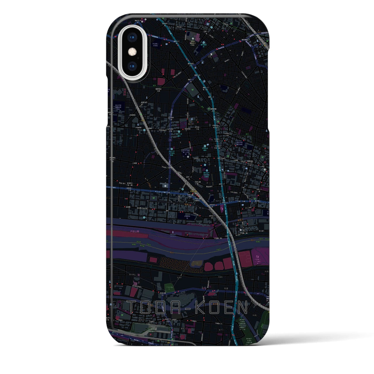 【戸田公園(埼玉県)】地図柄iPhoneケース(バックカバータイプ)