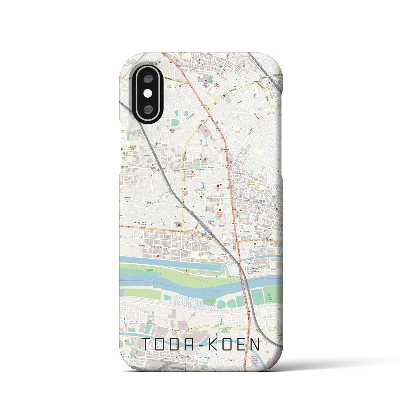 【戸田公園(埼玉県)】地図柄iPhoneケース(バックカバータイプ)