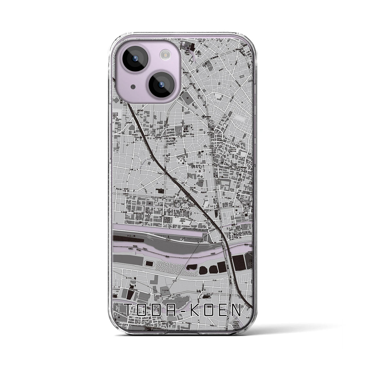 【戸田公園(埼玉県)】地図柄iPhoneケース(クリアタイプ)