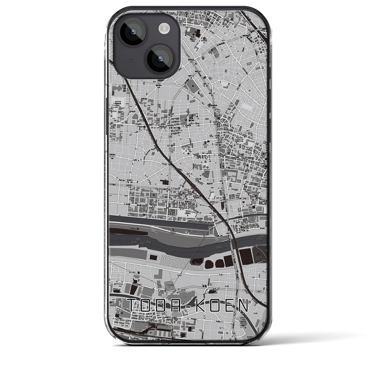 【戸田公園(埼玉県)】地図柄iPhoneケース(クリアタイプ)