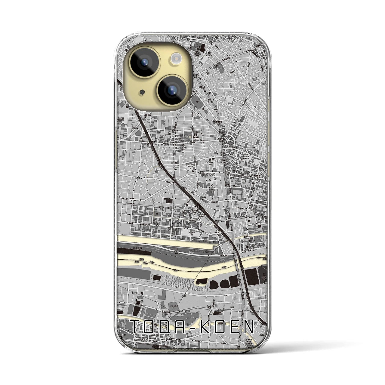 【戸田公園(埼玉県)】地図柄iPhoneケース(クリアタイプ)