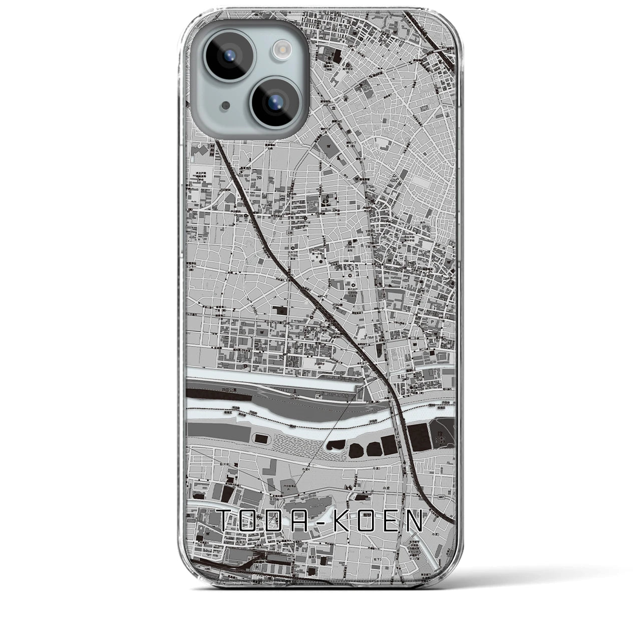 【戸田公園(埼玉県)】地図柄iPhoneケース(クリアタイプ)