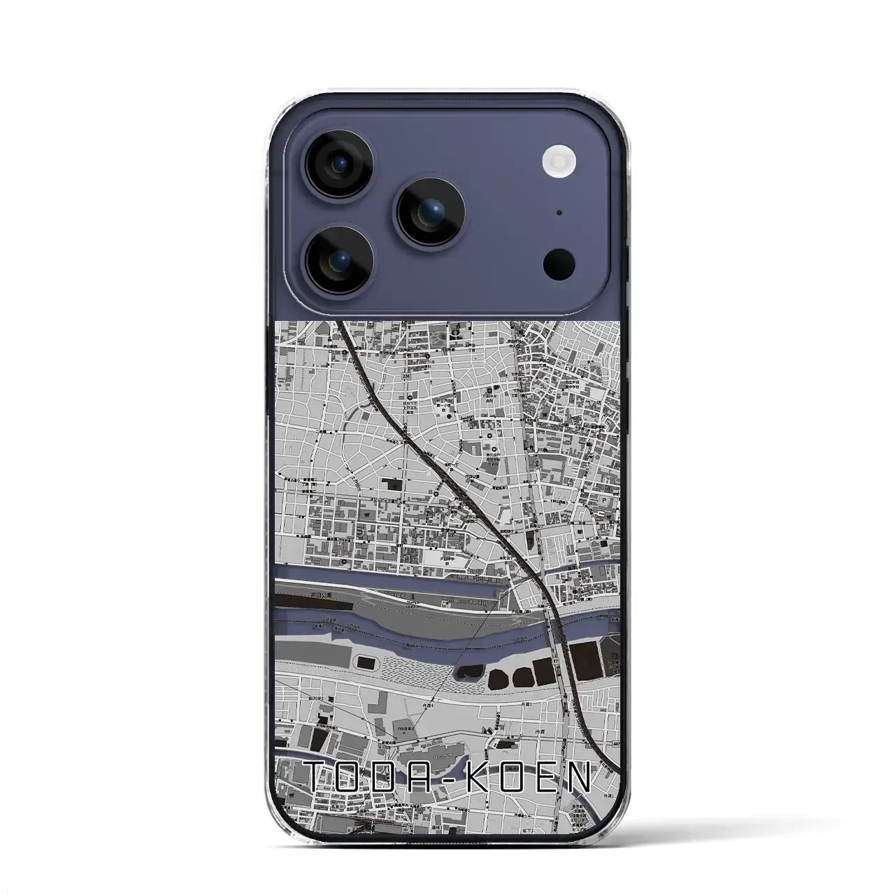 【戸田公園(埼玉県)】地図柄iPhoneケース(クリアタイプ)モノトーン・iPhone 17 Pro Max 用