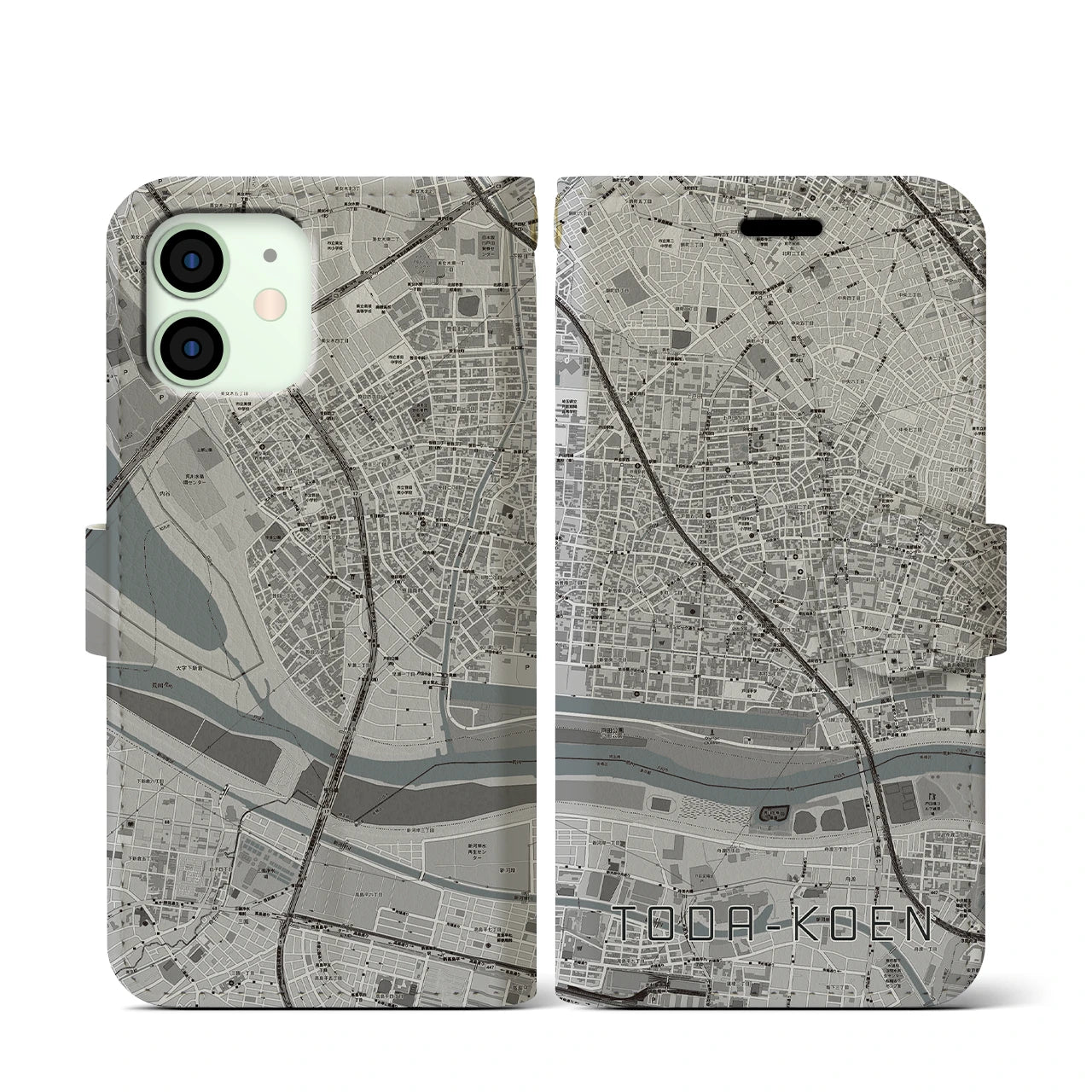 【戸田公園(埼玉県)】地図柄iPhoneケース(手帳タイプ)