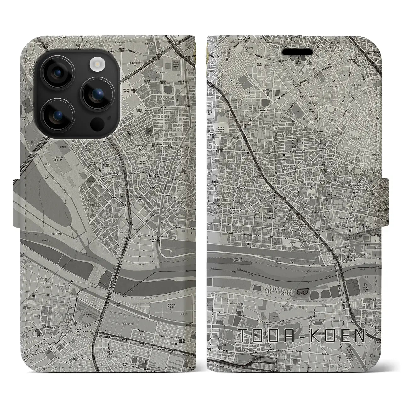 【戸田公園(埼玉県)】地図柄iPhoneケース(手帳タイプ)