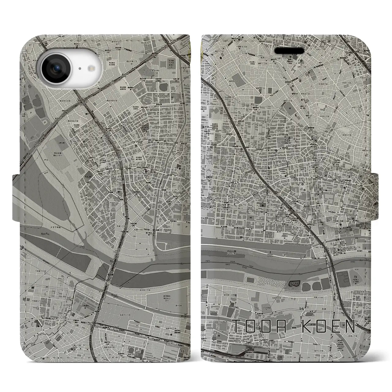 【戸田公園(埼玉県)】地図柄iPhoneケース(手帳タイプ)