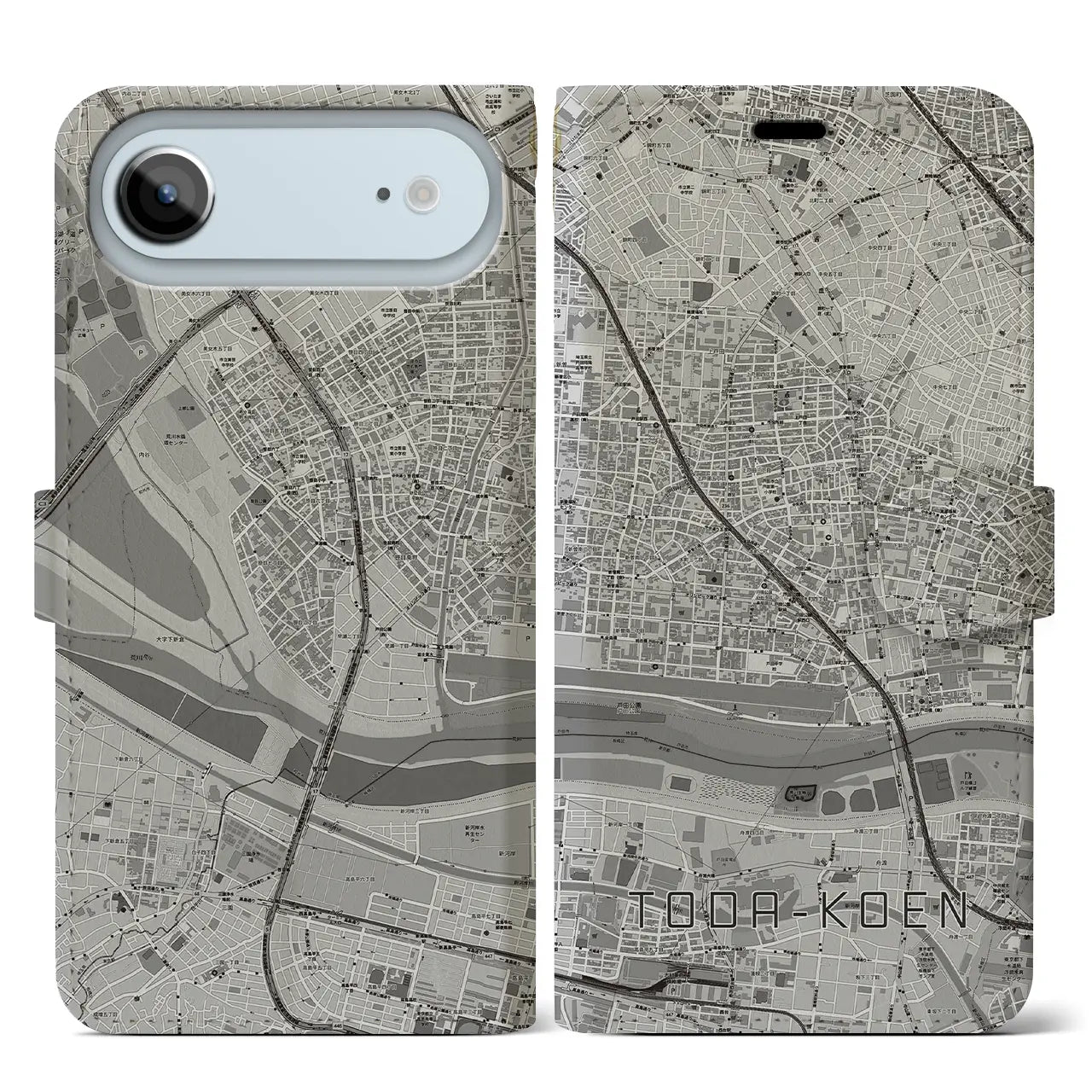 【戸田公園(埼玉県)】地図柄iPhoneケース(手帳タイプ)