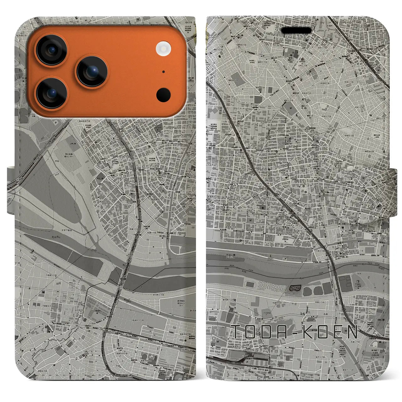 【戸田公園(埼玉県)】地図柄iPhoneケース(手帳タイプ)