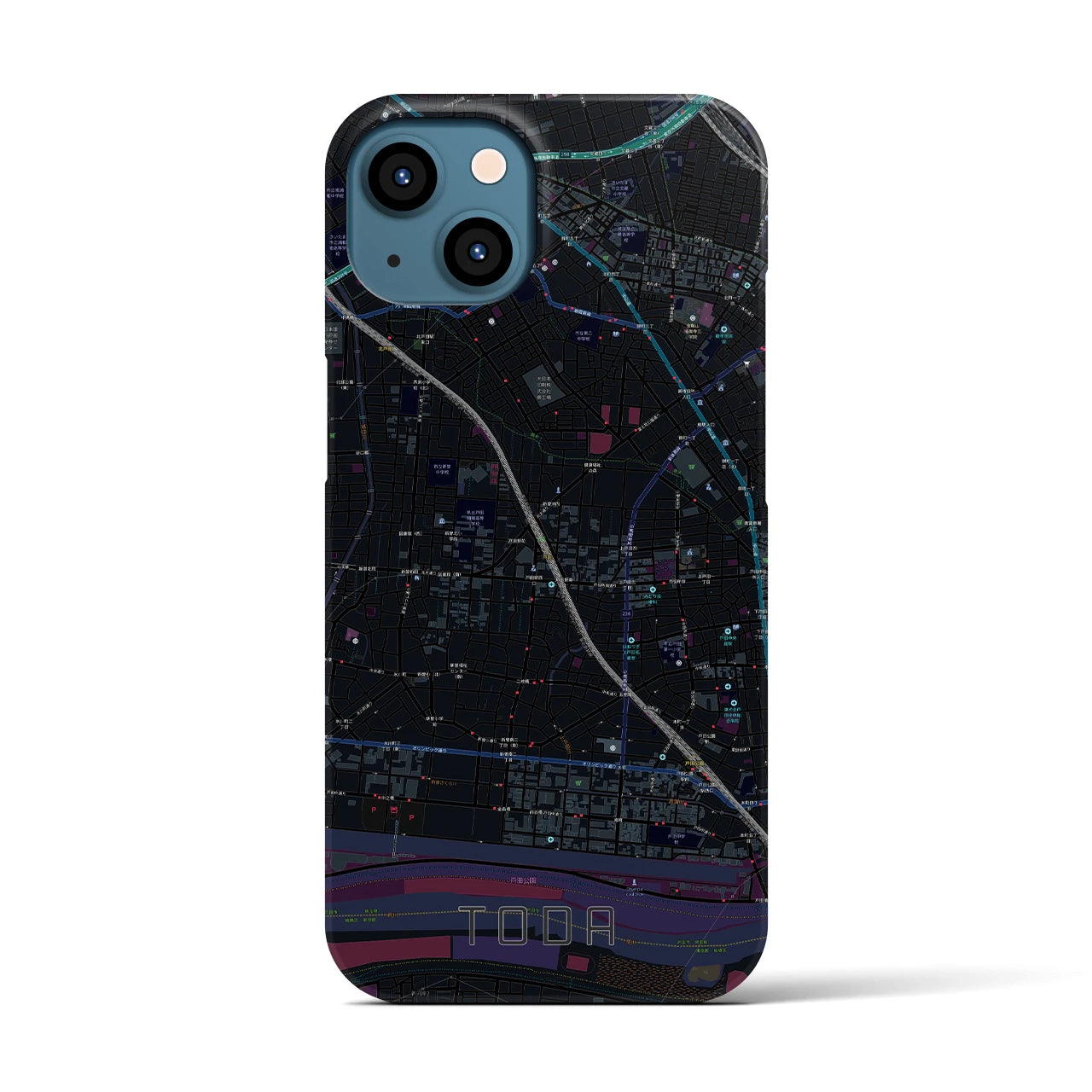 【戸田(埼玉県)】地図柄iPhoneケース(バックカバータイプ)