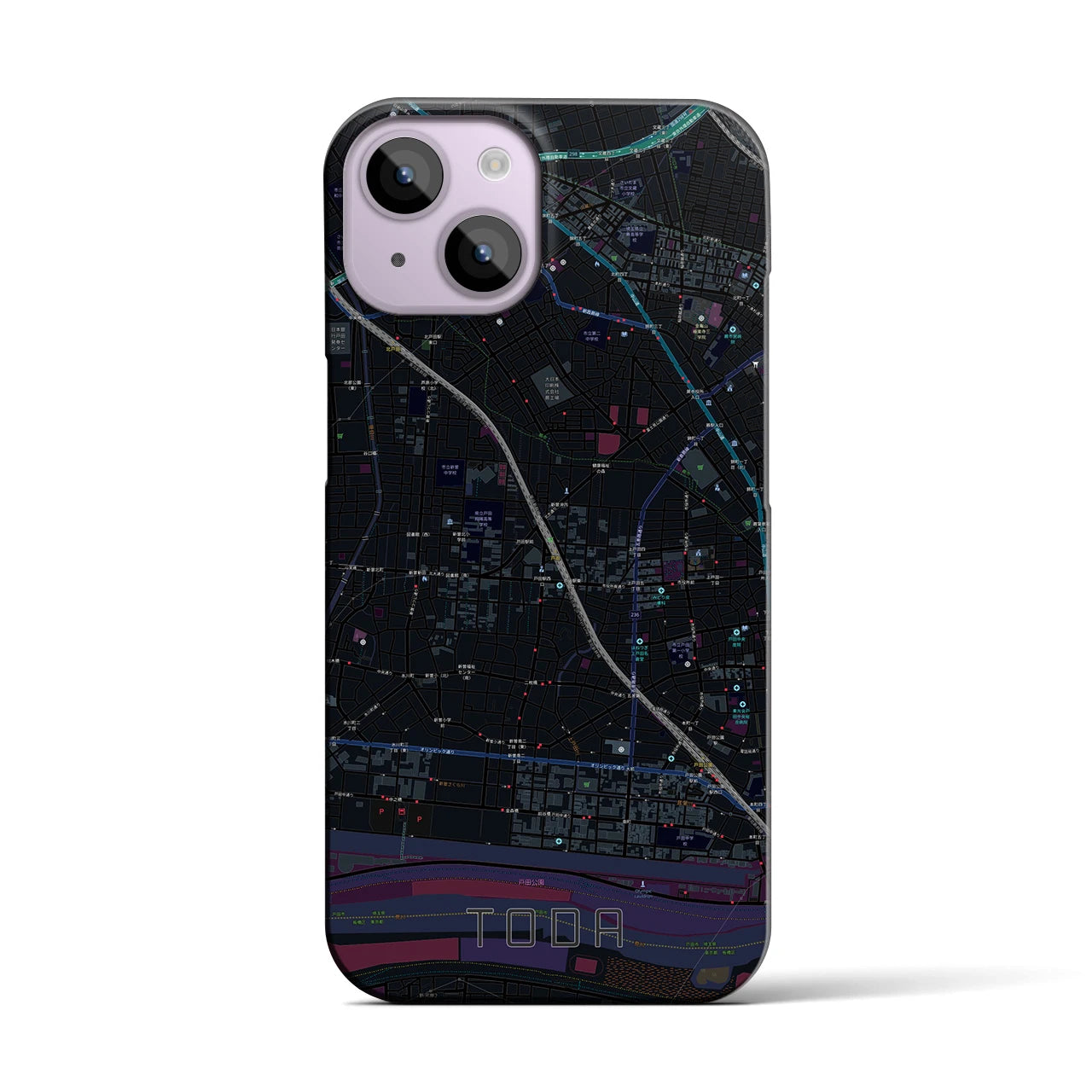 【戸田(埼玉県)】地図柄iPhoneケース(バックカバータイプ)