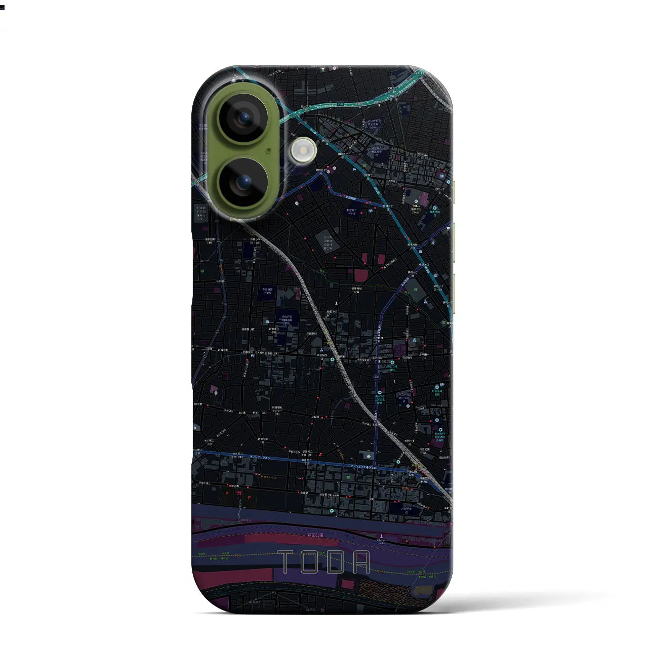 【戸田(埼玉県)】地図柄iPhoneケース(バックカバータイプ)