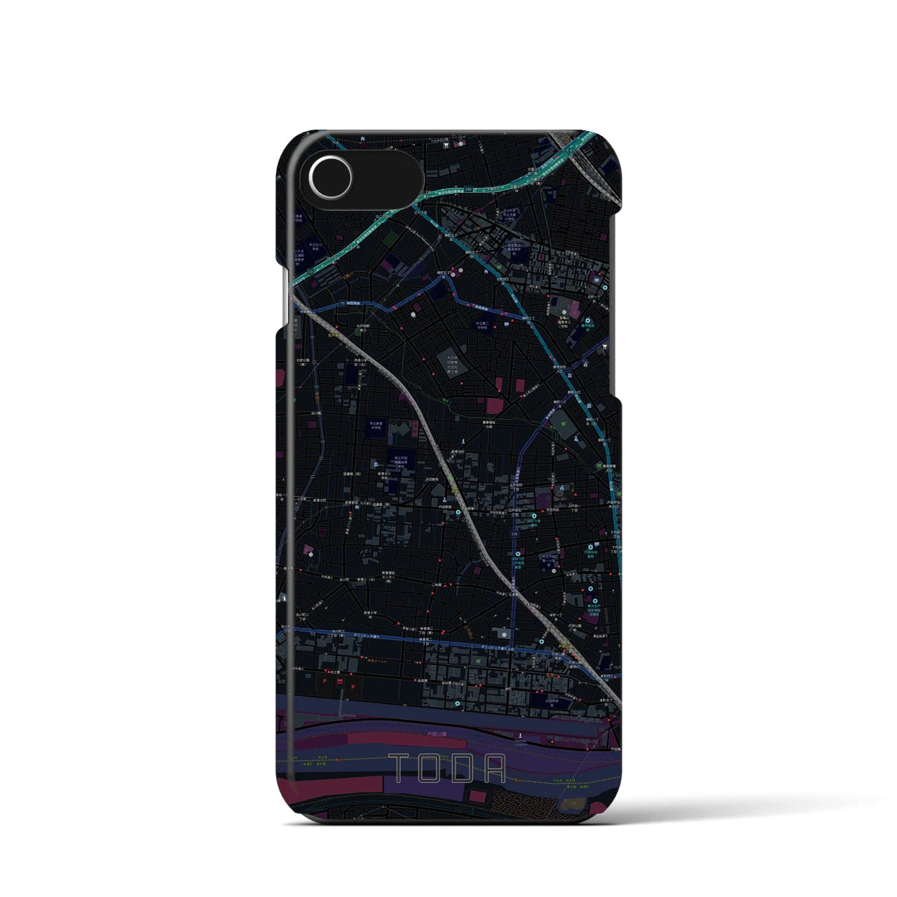 【戸田(埼玉県)】地図柄iPhoneケース(バックカバータイプ)