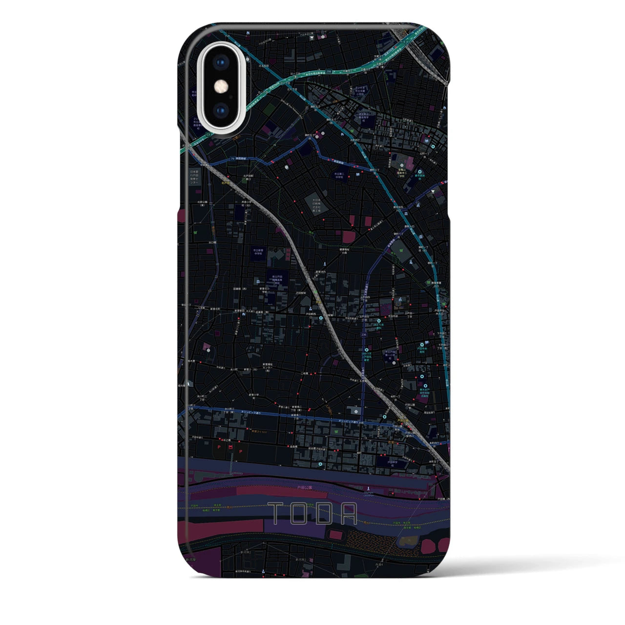【戸田(埼玉県)】地図柄iPhoneケース(バックカバータイプ)