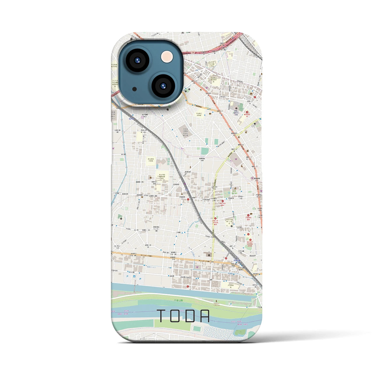 【戸田(埼玉県)】地図柄iPhoneケース(バックカバータイプ)