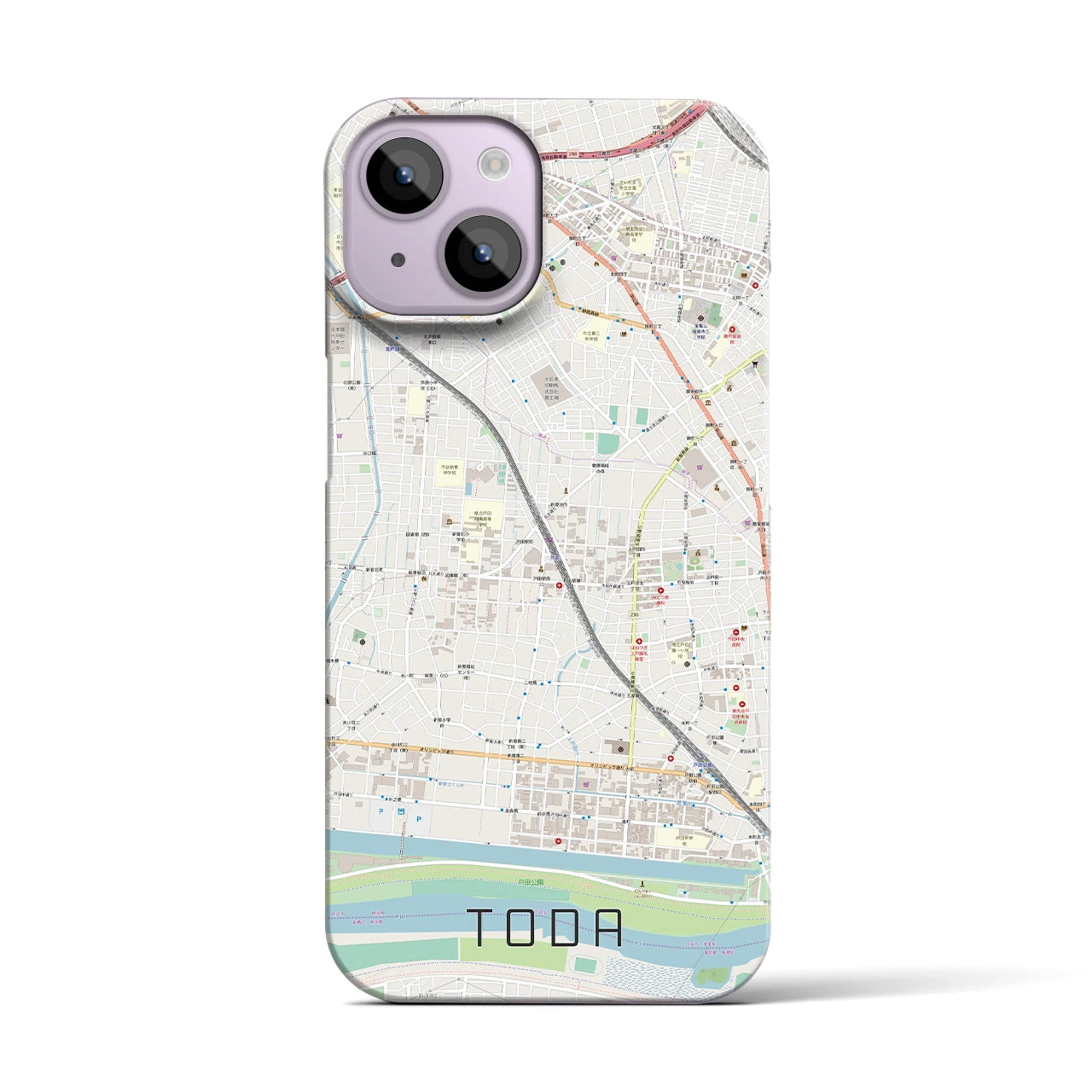 【戸田(埼玉県)】地図柄iPhoneケース(バックカバータイプ)