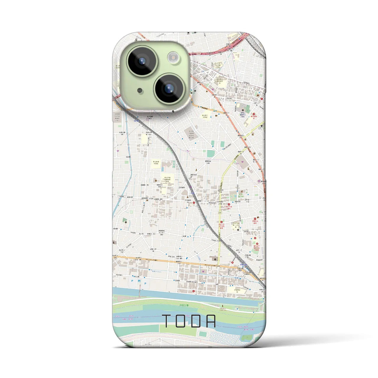 【戸田(埼玉県)】地図柄iPhoneケース(バックカバータイプ)