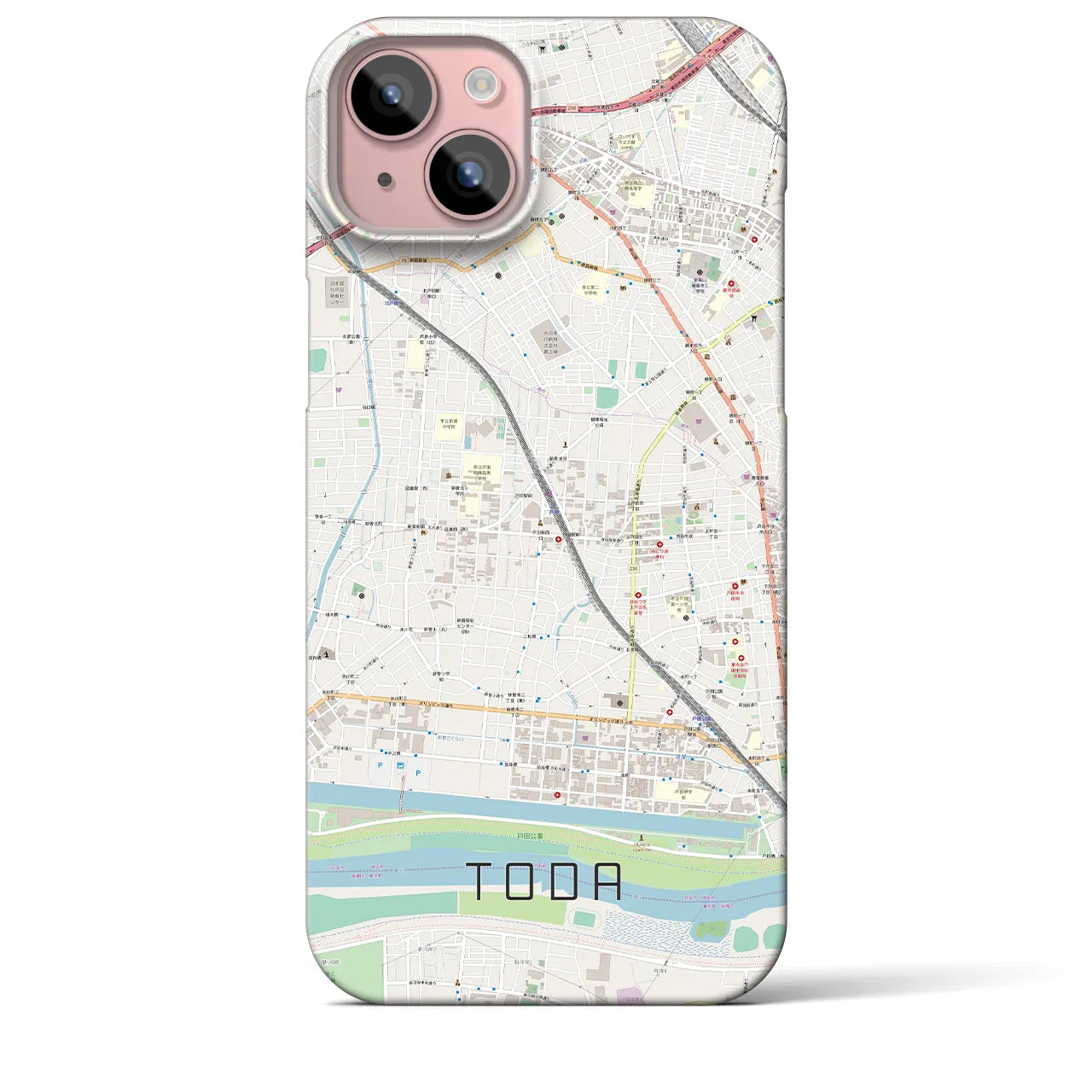 【戸田(埼玉県)】地図柄iPhoneケース(バックカバータイプ)