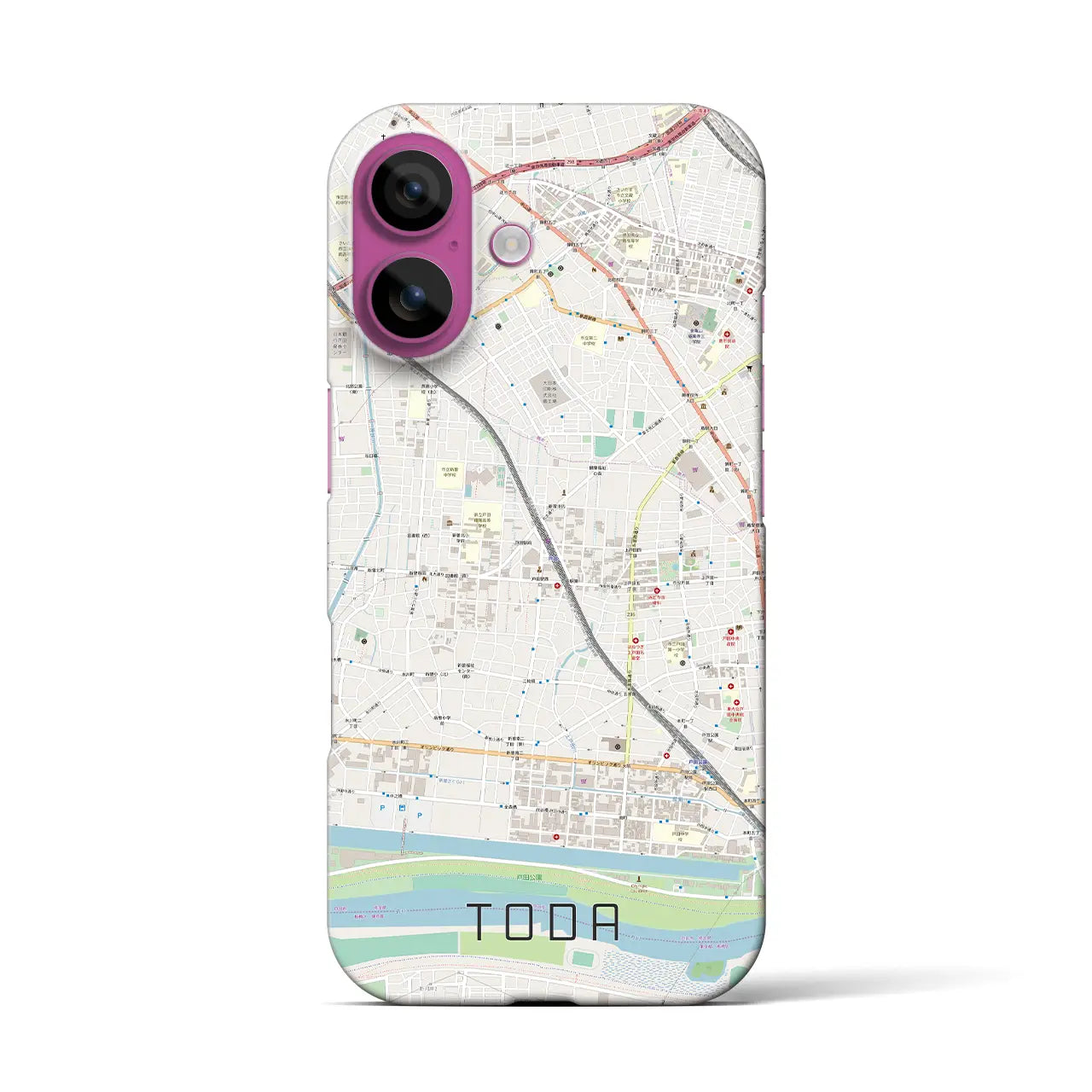 【戸田(埼玉県)】地図柄iPhoneケース(バックカバータイプ)