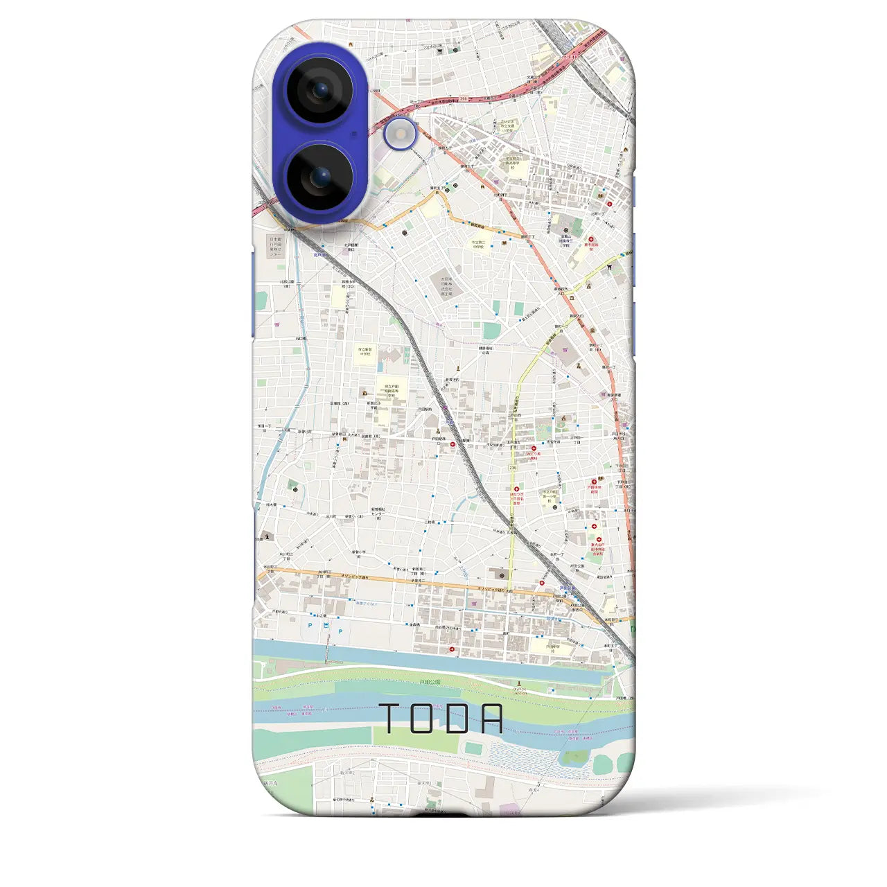 【戸田(埼玉県)】地図柄iPhoneケース(バックカバータイプ)ナチュラル・iPhone 16 Pro Max 用