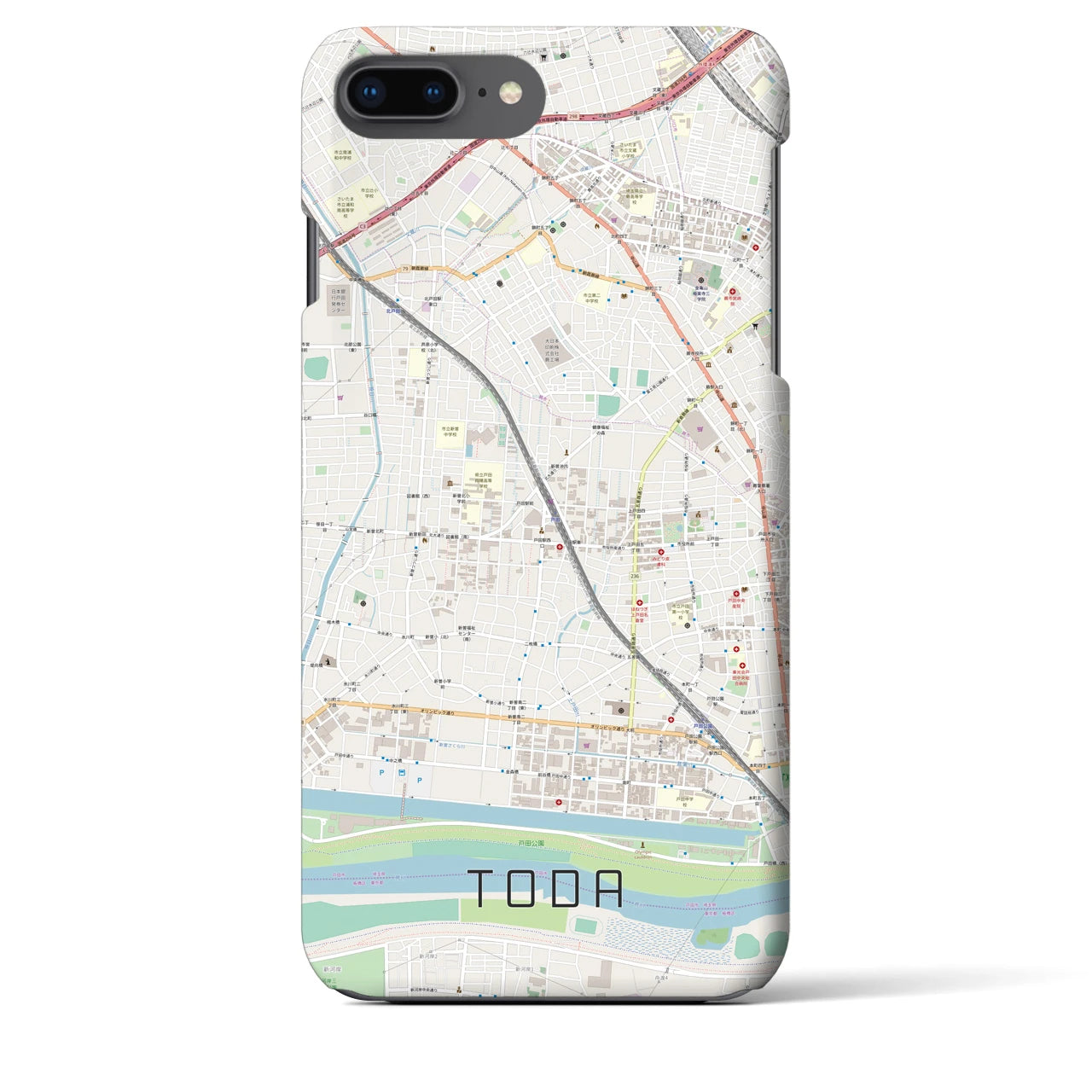 【戸田(埼玉県)】地図柄iPhoneケース(バックカバータイプ)