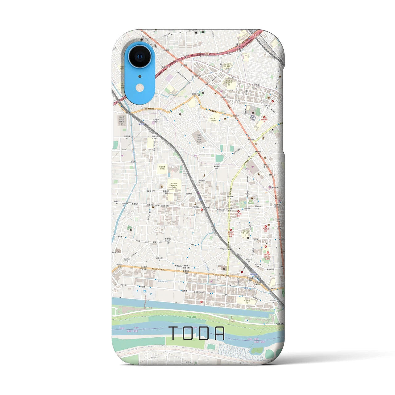 【戸田(埼玉県)】地図柄iPhoneケース(バックカバータイプ)
