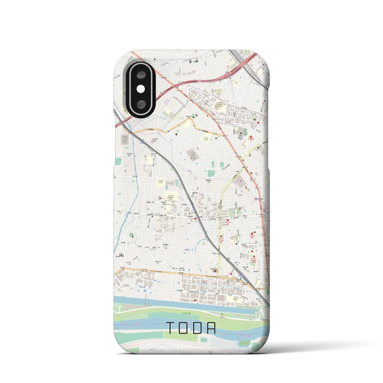 【戸田(埼玉県)】地図柄iPhoneケース(バックカバータイプ)