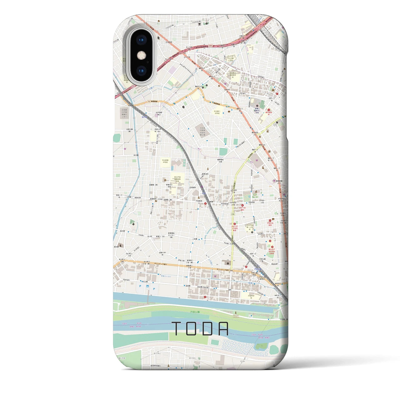 【戸田(埼玉県)】地図柄iPhoneケース(バックカバータイプ)